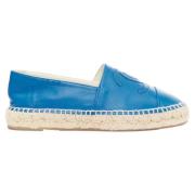 Pre-owned Leather espadrilles Chanel Vintage , Blue , Dames