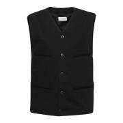 Zwarte Jassen Vest Stijlvol Lemaire , Black , Heren