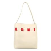 Rode Avorio Leren Handtas Marni , Beige , Dames