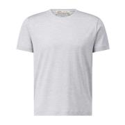 Zijden Blend T-shirt Maurizio Baldassari , Gray , Heren