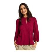 Bordeaux Tove Blouse Elegant Stijl IN Front , Red , Dames