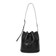 Zwarte Leren Trekkoord Schoudertas Marc Jacobs , Black , Dames