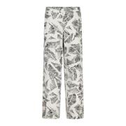 Print Wijde Pijp Broek Elastische Taille Sportalm , Gray , Dames