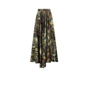 Python-Print Zijden Rok Hoge Taille Roberto Cavalli , Multicolor , Dam...