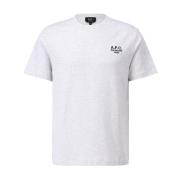 Logo Geborduurd Katoenen T-Shirt A.p.c. , Gray , Dames