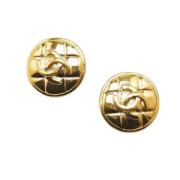 Pre-owned Metal earrings Chanel Vintage , Yellow , Dames