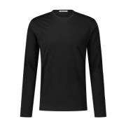 Comfortabele Katoenen Longsleeve Stefan Brandt , Black , Heren