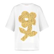 Bloemenprint katoenen T-shirt Made in Italy Marni , White , Dames