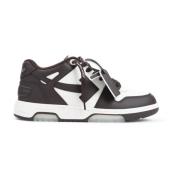 Bruin Leren Sneakers Stijlvol Modern Chic Off White , Black , Heren