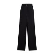 Zwarte Stijlvolle Zakken Knoopsluiting Broek Lanvin , Black , Dames