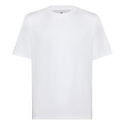 Wit Katoenen T-Shirt Brunello Cucinelli , White , Heren