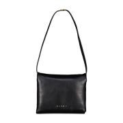 Leren schoudertas met magneetsluiting Marni , Black , Dames