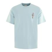 Heren Slogan Vignes T-Shirt Drole de Monsieur , Blue , Heren