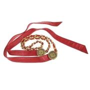 Pre-owned Leather belts Chanel Vintage , Red , Dames