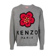 Grijze Trui met 'Boke Flower' Motief Kenzo , Gray , Heren