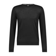 Elastische Wollen Pullover Slim-Fit Modern Hugo Boss , Black , Heren