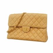 Pre-owned Leather chanel-bags Chanel Vintage , Beige , Dames