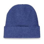 Kasjmier Beanie met Omslag Zanieri , Blue , Heren