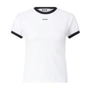 Logo T-shirt, moderne silhouet, sportief design Msgm , White , Dames