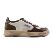 Heren Wit/Zilver/Zwart Leren Sneakers Autry , Brown , Heren