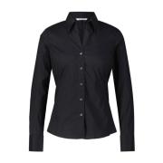 V-hals shirt met getailleerde pasvorm Caliban , Black , Dames