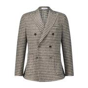 Houndstooth Blazer Boglioli , Beige , Heren