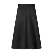 Gewatteerde A-lijn Midi Rok Raffaello Rossi , Black , Dames