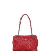 Pre-owned Leather chanel-bags Chanel Vintage , Red , Dames