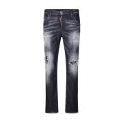 Ripped Skater Jeans met Strass Dsquared2 , Gray , Heren