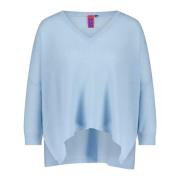 Kasjmier Oversized V-hals Trui No Name , Blue , Dames