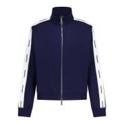 Katoenen Fleece Sportjack Oversized Fit Dsquared2 , Blue , Heren