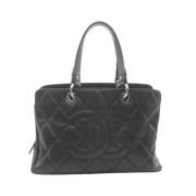 Pre-owned Leather totes Chanel Vintage , Black , Dames