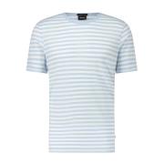 Gestreept Linnen Blend Shirt Hugo Boss , Blue , Heren