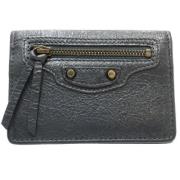 Pre-owned Leather wallets Balenciaga Vintage , Gray , Unisex