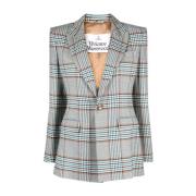 Geruite Single-Breasted Blazer Vivienne Westwood , Blue , Dames