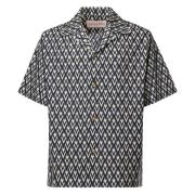 Zijden Boxy Fit Shirt met V-print Valentino Garavani , Multicolor , He...