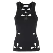 Bloemen tanktop Coperni , Black , Dames