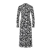 Emanuelle Midi Jurk met Abstract Patroon Diane Von Furstenberg , Black...