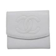 Pre-owned Leather wallets Chanel Vintage , Gray , Dames