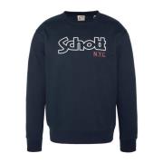 Iconische Vintage Sweater - Blauw Schott NYC , Blue , Heren