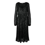 Damesjurk van Polyester Elastaan Twinset , Black , Dames