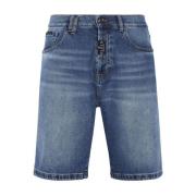 Blauwe Denim Shorts voor Mannen Philipp Plein , Blue , Heren