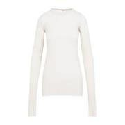 Geribbelde longsleeve top Rick Owens , White , Dames