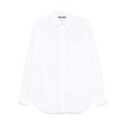 Witte Button-Up Shirt Gekromde Zoom Moschino , White , Dames