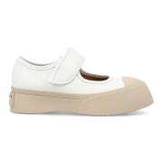 Witte Leren Velcro Sneakers Marni , White , Dames