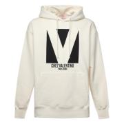 Witte Sweater met Aangepaste Trekkoord Capuchon Valentino Garavani , W...