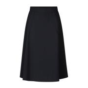 Elastische A-lijn Rok met Zakken Raffaello Rossi , Black , Dames