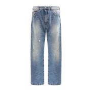 Hoge Taille Ripped Jeans Balmain , Blue , Heren