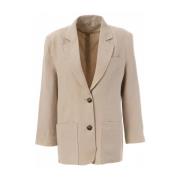 Linnen Blazer Gilberta Jas JC Sophie , Beige , Dames