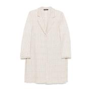 Elegant Cream Coat Seventy , Beige , Dames